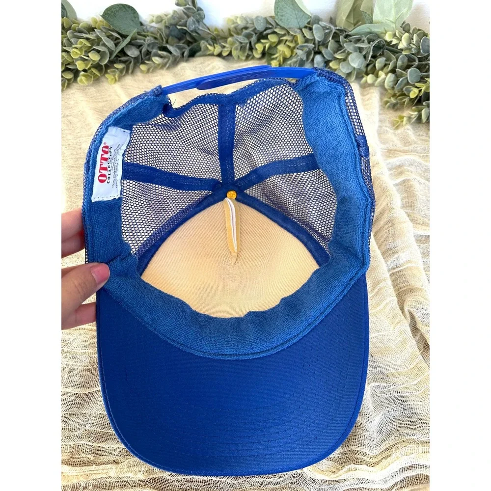 Vintage Wonder‎ Bread blue white Snapback Mesh trucker Cap hat blue Otto 32-468